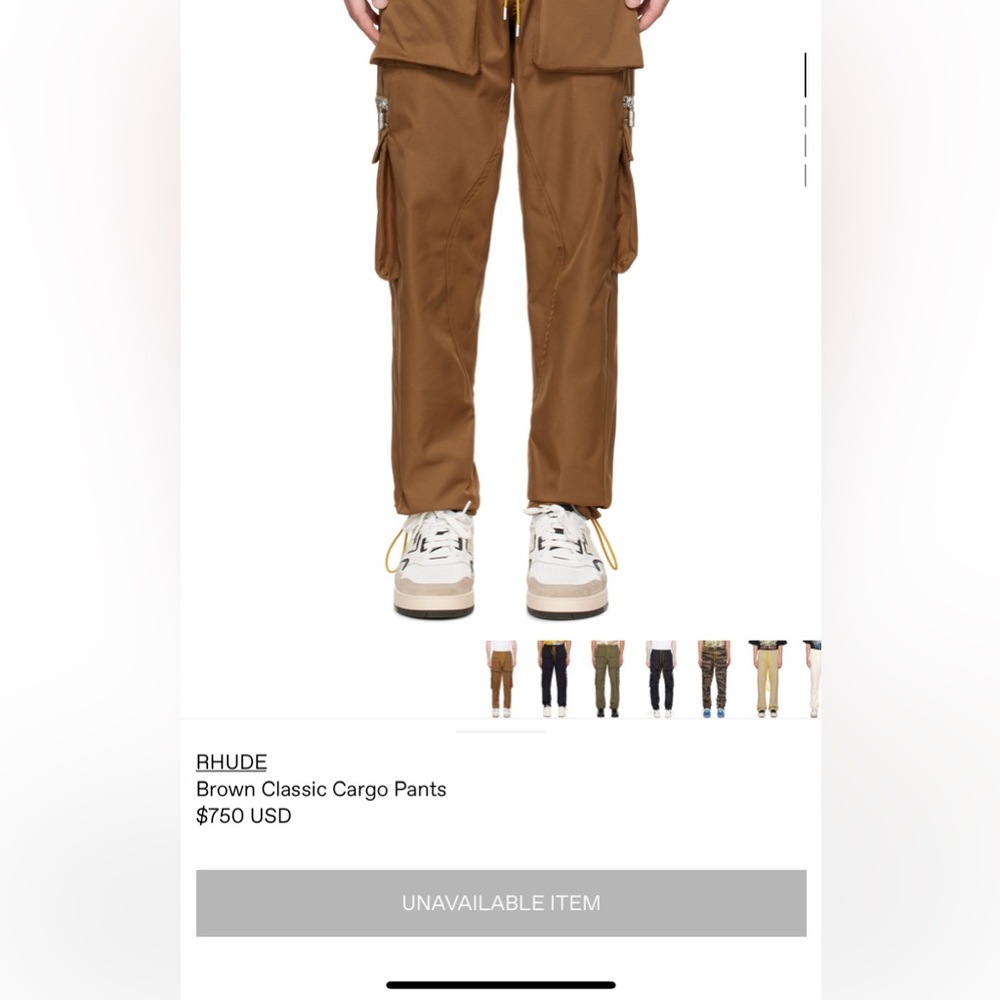 Rhude classic cargo pants